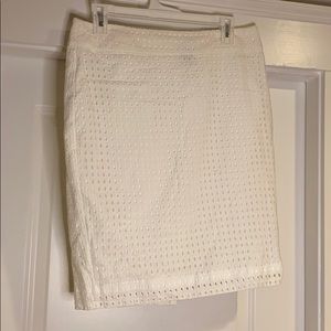 White Ann Taylor Pencil Skirt